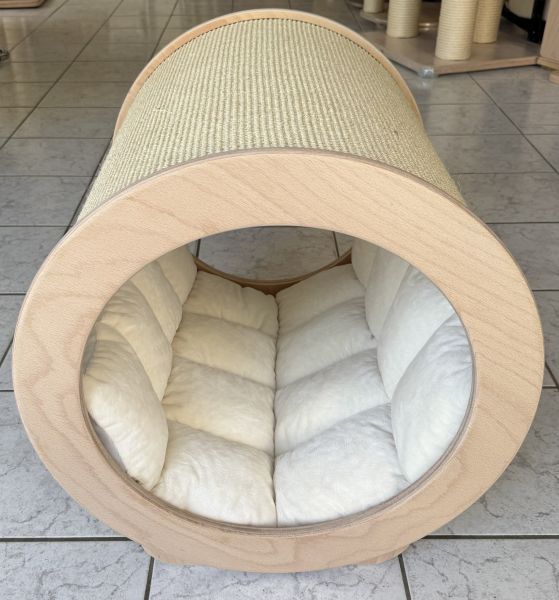 B-Ware Jumbo Bodenrolle aus Multiplex Buche – XXL Katzenhöhle mit Sisal – Ø 50 cm