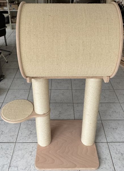 B-Ware Kratzbaum JR-02 aus Multiplex Buche | Katzenkratzbaum mit Sisalrolle | 140 cm